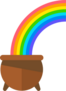 Lucky Rainbow Leading To A Pot Of Gold Sticker