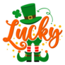 Lucky St Patricks Day Inspired Hand Lettering Sticker