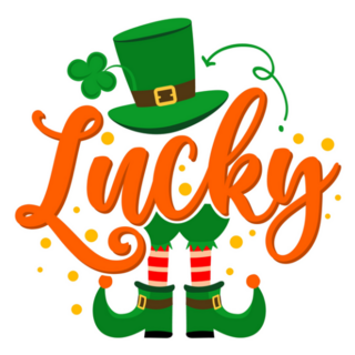 Lucky St Patricks Day Inspired Hand Lettering Sticker