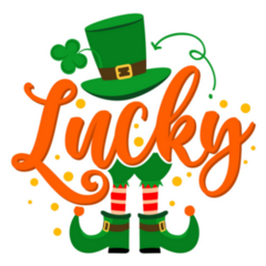 Lucky St Patricks Day Inspired Hand Lettering Sticker