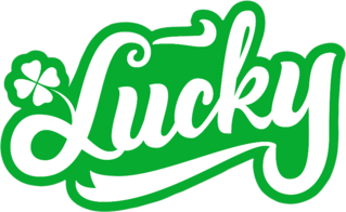 Lucky Text Shamrock Sticker