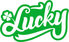 Lucky Text Shamrock Sticker