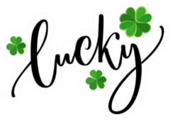 Lucky Word - Clover Decorative Sticker