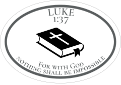 Luke 1:37 Oval Sticker