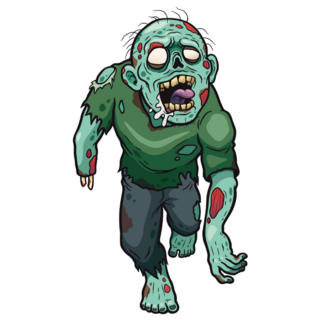 Lunging Cartoon Zombie Sticker