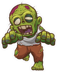 Lurching Child Cartoon Zombie Sticker