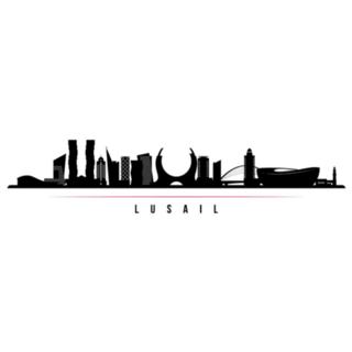 Lusail Qatar Skyline Horizontal Banner Sticker