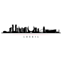 Lusail Qatar Skyline Horizontal Banner Sticker