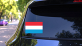 Luxembourg Country Flag Sticker on a Rear Car Window (New) example