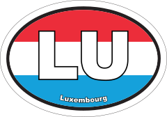 Luxembourg Lu Flag Oval Sticker