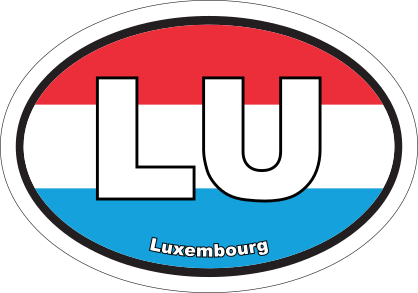 Luxembourg Lu Flag Oval Sticker