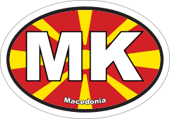 Macedonia Mk Flag Oval Sticker