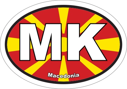 Macedonia Mk Flag Oval Sticker