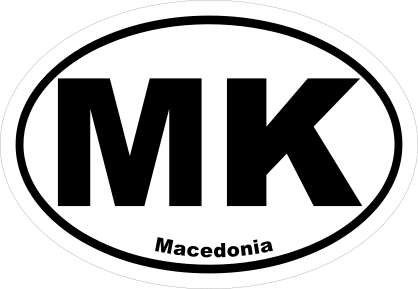 Macedonia Mk Oval Sticker