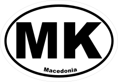 Macedonia Mk Oval Sticker
