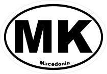 Macedonia Mk Oval Sticker
