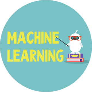 Machine Learning Concept Cartoon Robot Sticker