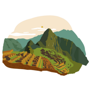 Machu Picchu, Peru Illustration Sticker