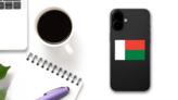 Madagascar Flag Sticker on a Phone (New) example