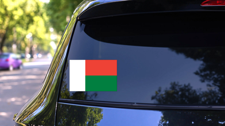 Madagascar Flag Sticker on a Rear Car Window (New) example