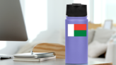 Madagascar Flag Sticker on a Water Bottle (New) example