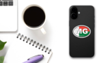 Madagascar Mg Flag Oval Sticker on a Phone (New) example