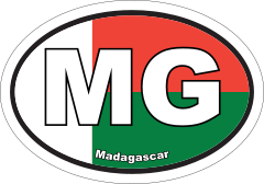 Madagascar Mg Flag Oval Sticker