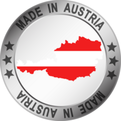 Made In Austria Silver Frame Circle Sticker