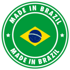 Made In Brazil Round Green Label Icon Sticker