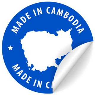 Made In Cambodia Blue Sticker
