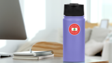 Made In Lebanon Red Sticker on a Water Bottle (New) example