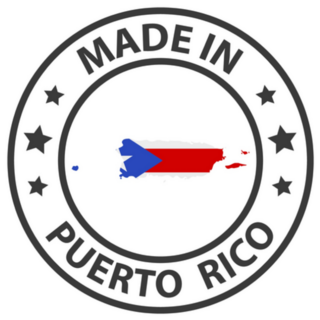 Made In Puerto Rico Icon With Country Map Sticker