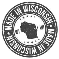 Made In Wisconsin State Stamp Circle Sticker