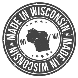 Made In Wisconsin State Stamp Circle Sticker