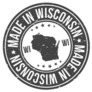 Made In Wisconsin State Stamp Circle Sticker