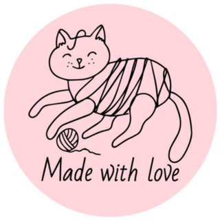 Made With Love Cat & Yarn Knitting Sticker