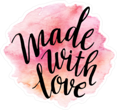 Made With Love Watercolor Lettering Sticker