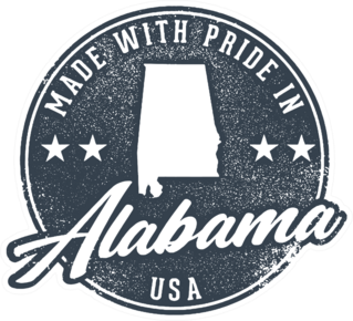 Made With Pride In Alabama USA Sticker