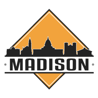 Madison, Wi, Usa Skyline Logo Sticker