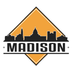 Madison, Wi, Usa Skyline Logo Sticker