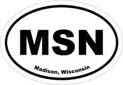 Madison, Wisconsin Oval Stickers