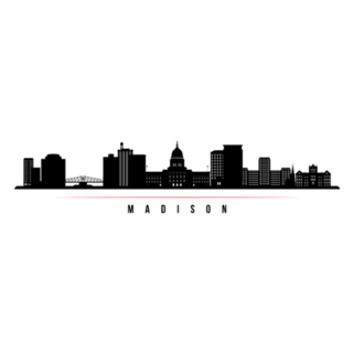 Madison Wisconsin Skyline Horizontal Banner Sticker
