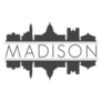 Madison Wisconsin Usa Skyline Mirror Silhouette Sticker