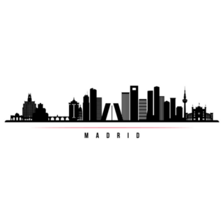 Madrid, Spain Skyline Horizontal Banner Sticker