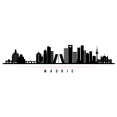 Madrid, Spain Skyline Horizontal Banner Sticker