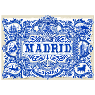 Madrid, Spanish Ornate Tile Work Sticker