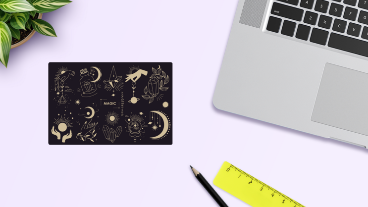 Magic And Astrological Sticker Sheet on a Desk (New) example