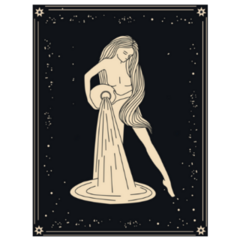 Magic, Astrological Chart Of Aquarius Starry Sticker 