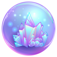 Magic Crystal Ball Glowing Crystals Sticker