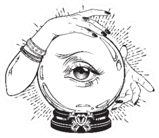 Magic Crystal Ball With Eye Of Providence In Hands Sticker